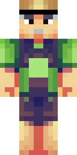 a farmer villager in a straw hat with a green apron