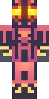 a nether hunter in crimson hide with glowing gold trim