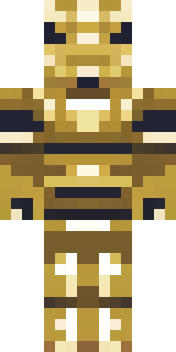 a piglin brute in gold armor with a snout and tusks