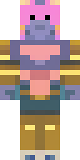 a piglin brute in gold armor with a snout and tusks