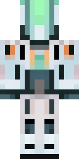 a mecha pilot in a white flight suit with a segmented helmet