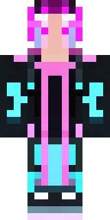 a cyberpunk mercenary in a black jacket with neon-pink circuitry