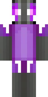 an enderman-inspired figure, tall and black with purple eyes
