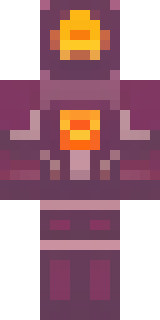 a nether hunter in crimson hide with glowing gold trim