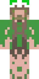 a nature druid in mossy green robes with antler headdress
