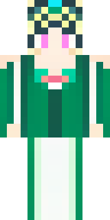 a queen in a flowing emerald gown with a silver tiara