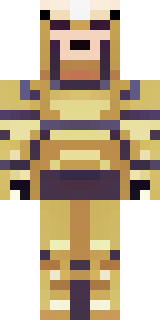 a piglin brute in gold armor with a snout and tusks