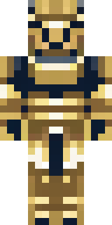 a piglin brute in gold armor with a snout and tusks