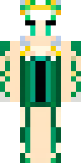 a queen in a flowing emerald gown with a silver tiara