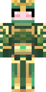 a jade samurai in green and gold ceremonial armor