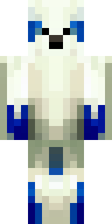 a snow fox spirit in white fur with blue markings