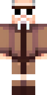 a friendly villager librarian in brown robes with glasses