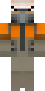 a battle-worn pilot in orange plating with scorch marks