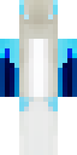 a snow fox spirit in white fur with blue markings