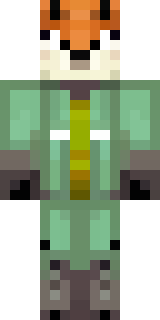 an anthropomorphic fox in a green explorer jacket