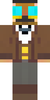 a steampunk inventor in a brown leather coat and brass goggles
