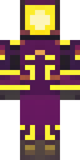 a nether hunter in crimson hide with glowing gold trim