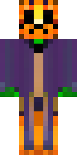 a Halloween pumpkin-headed figure in a dark cloak