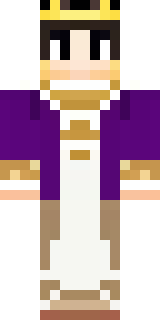 a young king in an ermine-trimmed purple cloak and gold crown