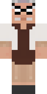 a friendly villager librarian in brown robes with glasses