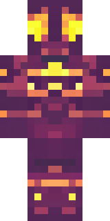 a nether hunter in crimson hide with glowing gold trim