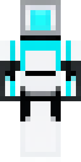 a sleek white service robot with a single cyan sensor