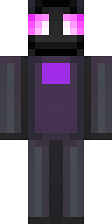 an enderman-inspired figure, tall and black with purple eyes