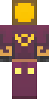 a nether hunter in crimson hide with glowing gold trim