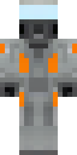 a battle-worn pilot in orange plating with scorch marks