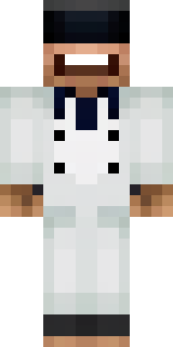 a cheerful chef in a white coat and tall hat with a wooden spoon