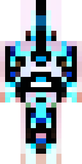 a chrome android with glowing blue eyes and exposed joints