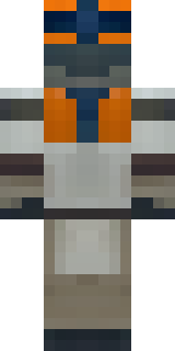 a battle-worn pilot in orange plating with scorch marks