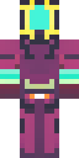 a nether hunter in crimson hide with glowing gold trim