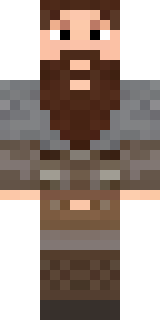 a viking warrior in fur and iron with a braided beard