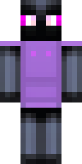 an enderman-inspired figure, tall and black with purple eyes