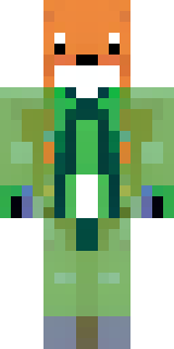 an anthropomorphic fox in a green explorer jacket
