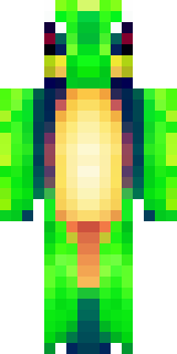 a dragon hybrid with green scales, horns and a spined tail