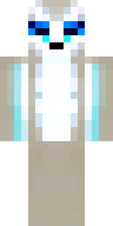 a snow fox spirit in white fur with blue markings