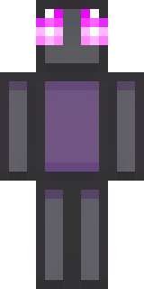 an enderman-inspired figure, tall and black with purple eyes