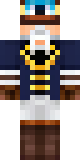an airship captain in a navy coat with copper gadgets