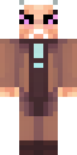 a friendly villager librarian in brown robes with glasses