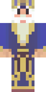 an old wizard in a starry midnight-blue robe and pointed hat