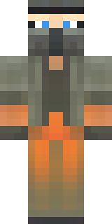 a battle-worn pilot in orange plating with scorch marks