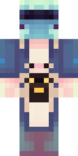 a ghostly pirate with pale skin and a tattered blue coat