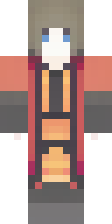 a fire mage in crimson robes with burning orange sleeves