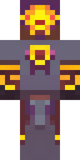 a nether hunter in crimson hide with glowing gold trim