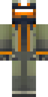 a battle-worn pilot in orange plating with scorch marks