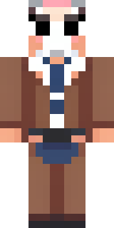 a friendly villager librarian in brown robes with glasses