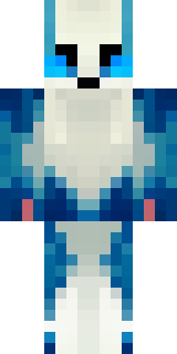 a snow fox spirit in white fur with blue markings
