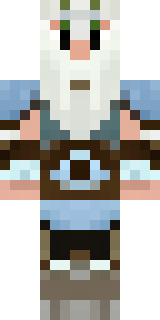 a frost viking in white furs and a horned helm